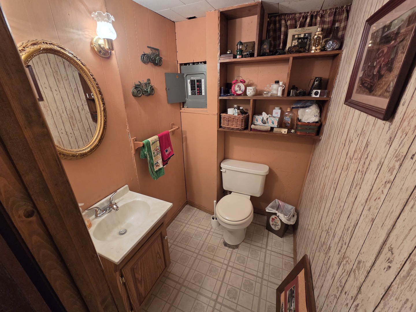 1105 6th Street West Milan, IL 61264 - Photo 19 of 23 a bathroom with a toilet a sink and a mirror