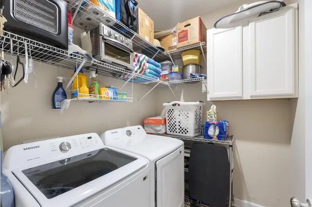 a living room with furniture