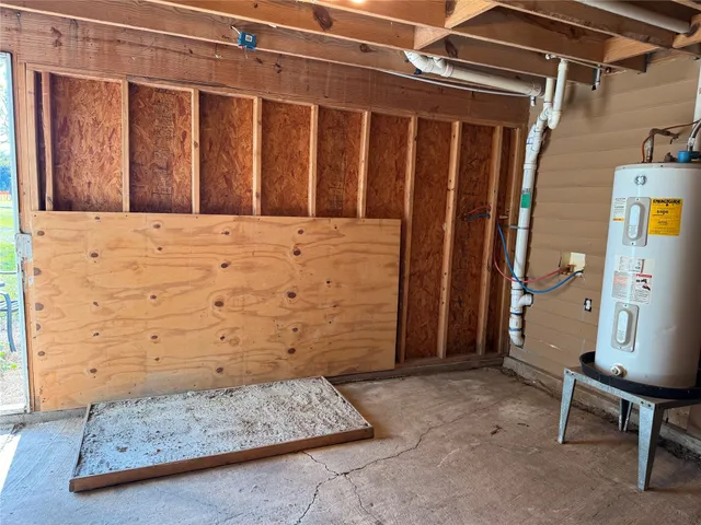 a view of wooden door