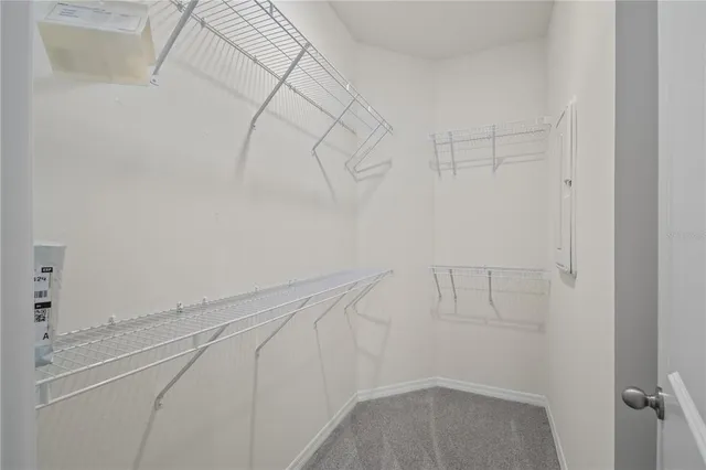 a view of small space with racks on the wall