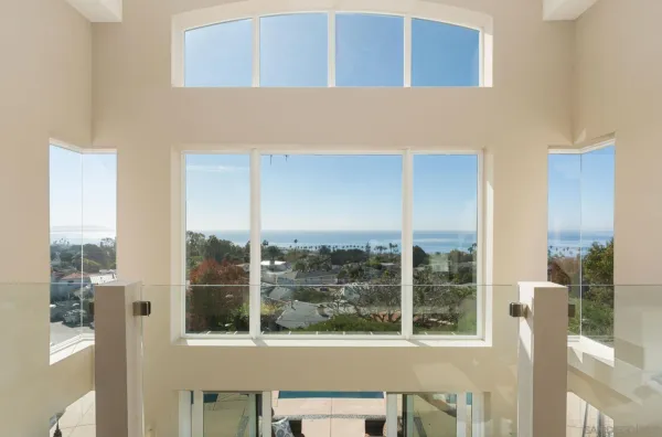 a view of a building from a window