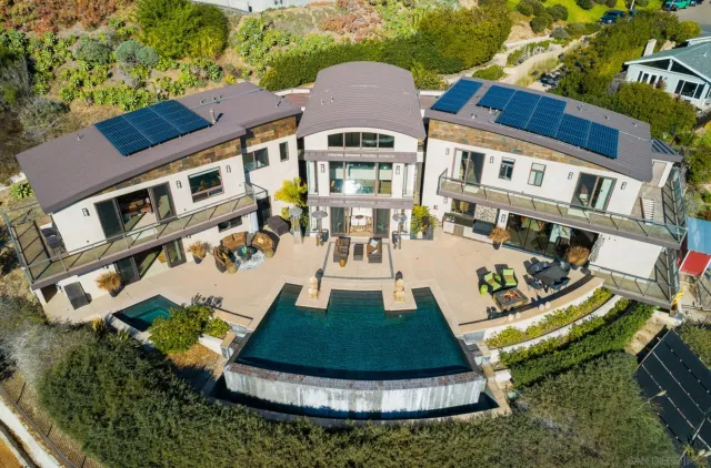 an aerial view of a house