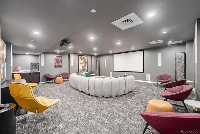 a living room with furniture and a couch