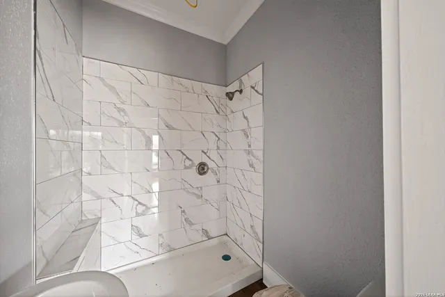 a bathroom with a shower