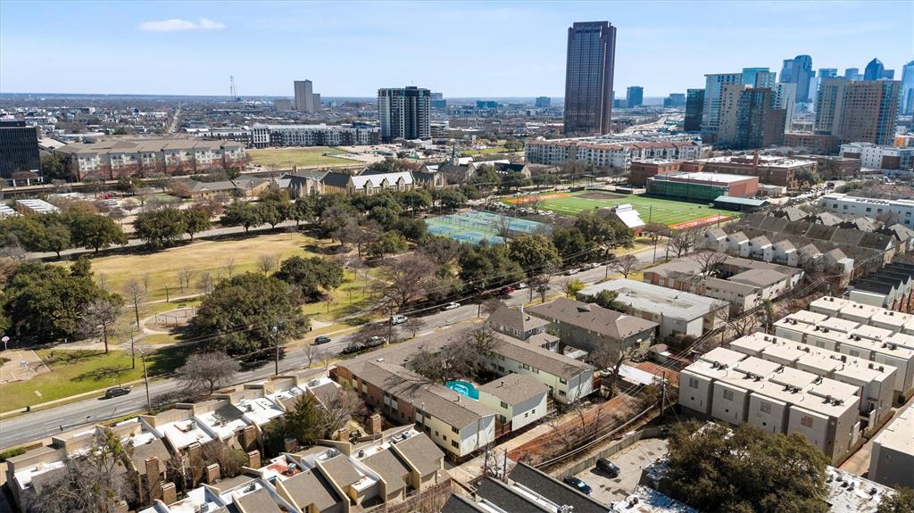 4039 Cole Avenue, Unit 105 Dallas, TX 75204 - Photo 37 of 39 Birds eye view of property with a city view