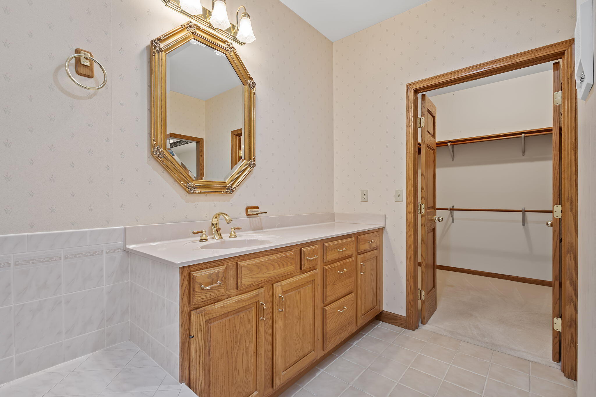 6664 Ridgeview Drive Demotte, IN 46310 - Photo 24 of 65 a bathroom with a sink and a mirror