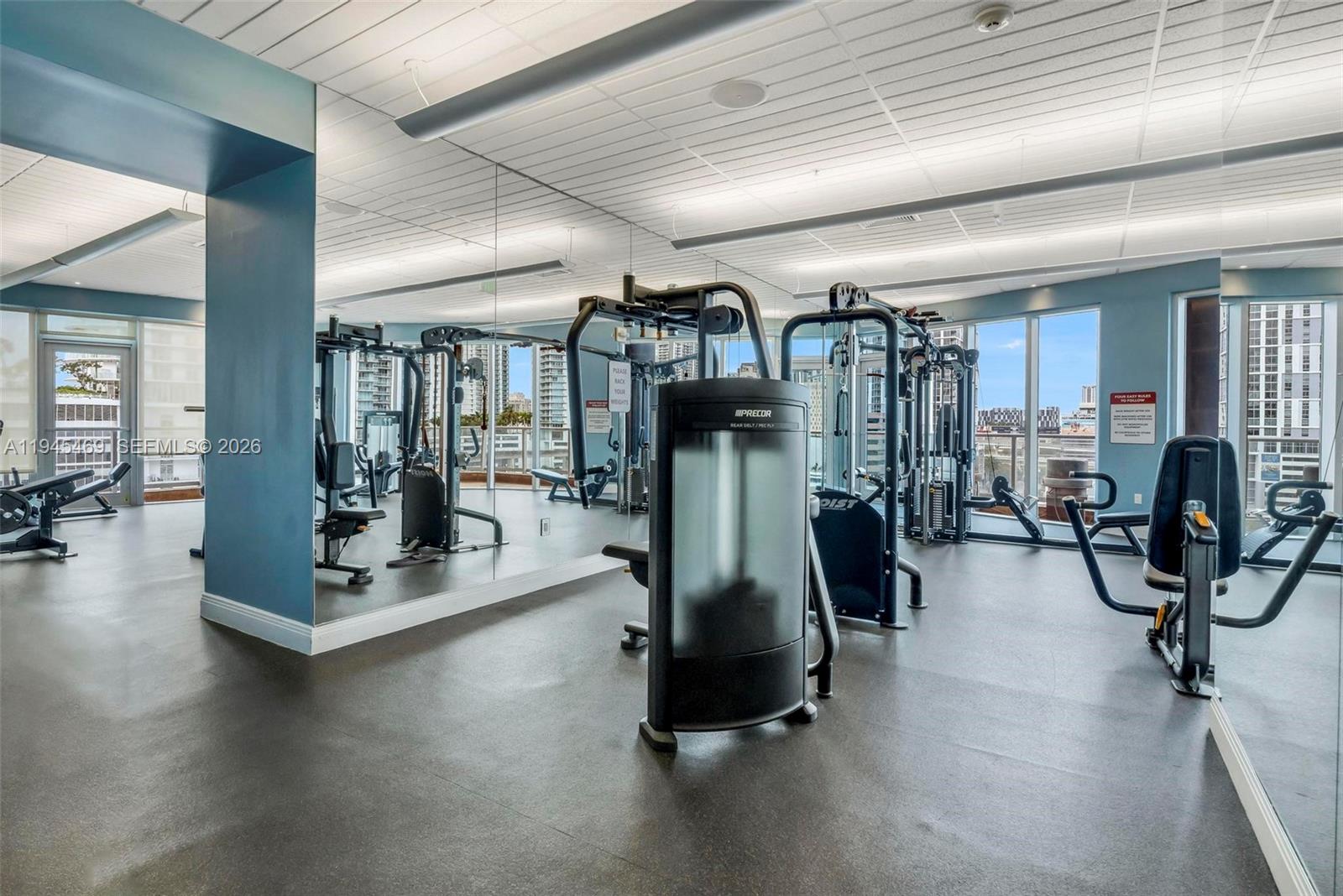185 Southwest 7th Street, Unit 3508 Miami, FL 33130 - Photo 22 of 62 a view of a room with gym equipment