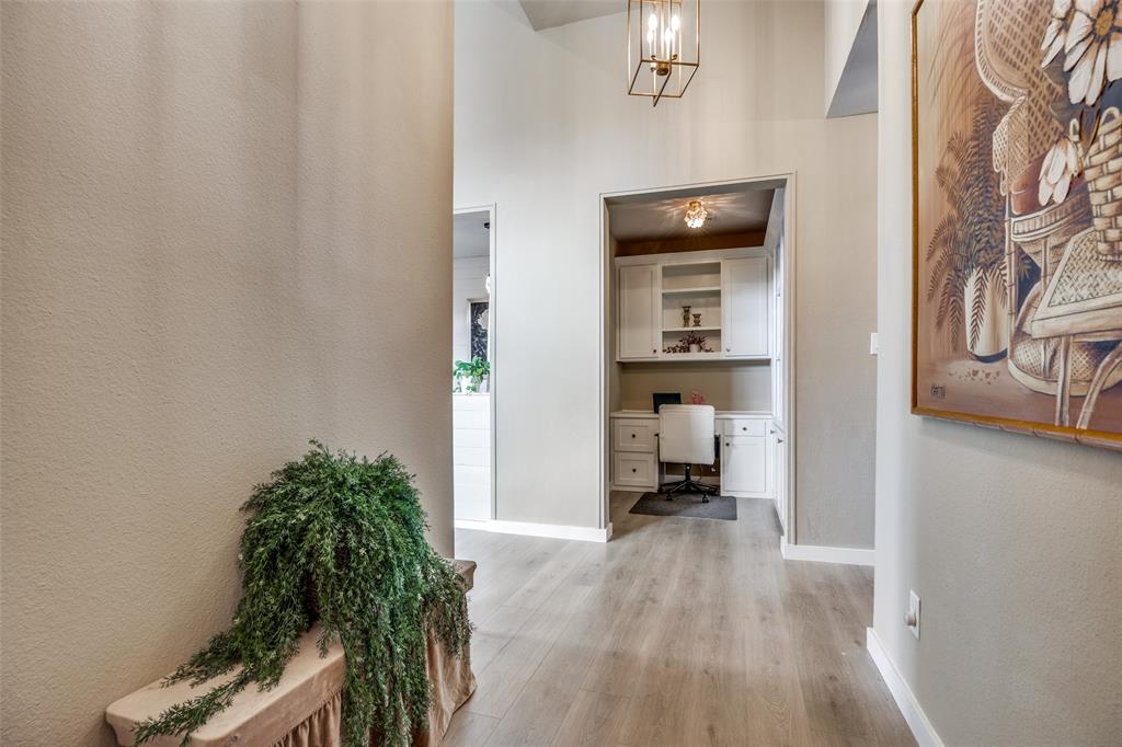 12420 Audubon Trail Rowlett, TX 75098 - Photo 8 of 27 Front Entry looking into Office with Built in Desk and Bookcases