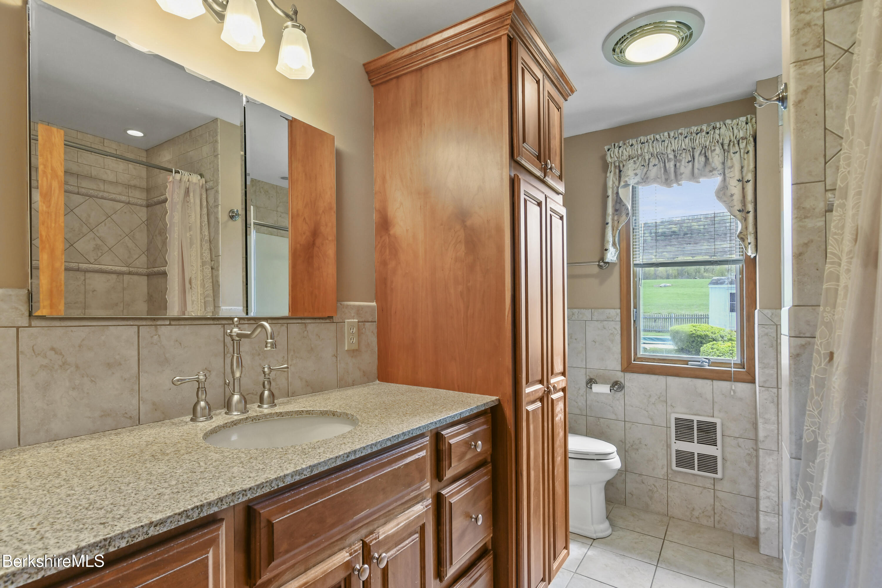 75 East Road Adams, MA 01220 - Photo 27 of 42 a bathroom with a granite countertop sink toilet and shower