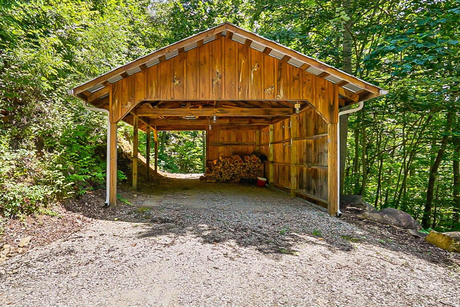 28 Back Stage Pass Leicester, NC 28748 - Photo 35 of 48 a blue and white house with a small yard and large trees