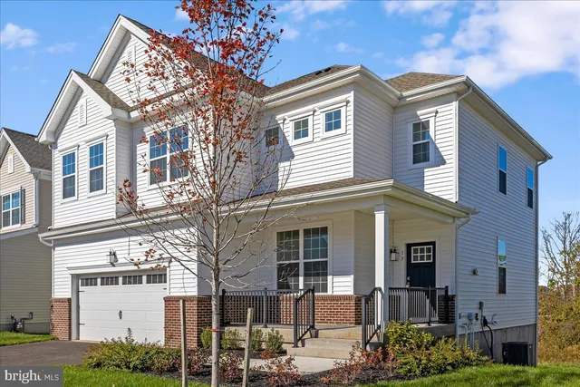 front view of a house with a tree