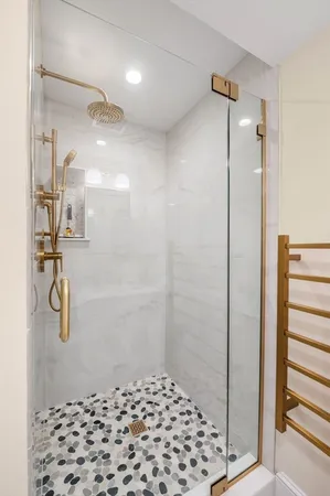 a bathroom with a shower