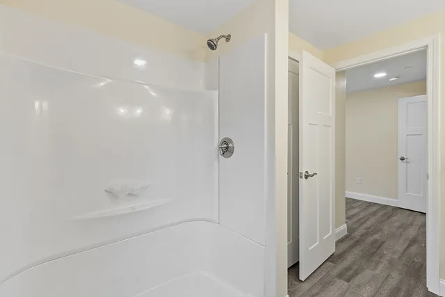 a bathroom with a shower