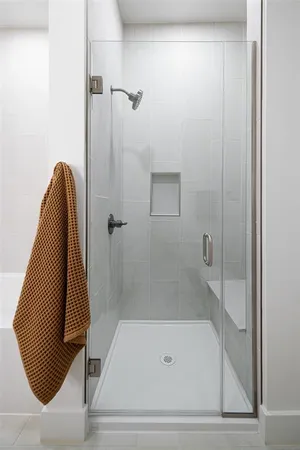 a bathroom with a shower