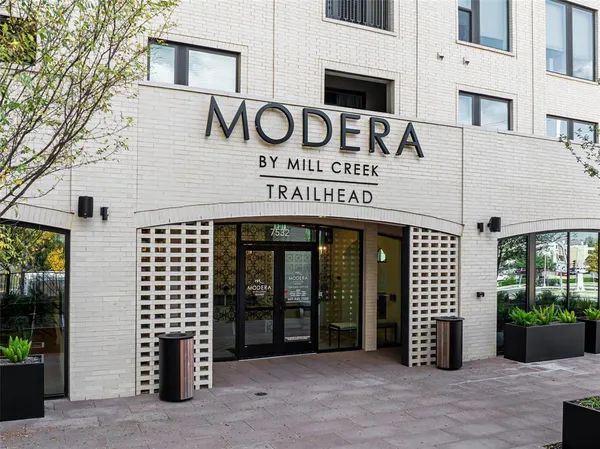 a front view of a building with entryway
