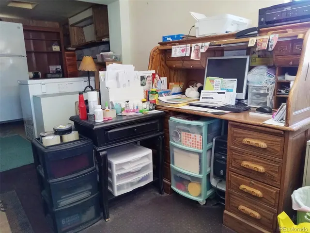 a room with furniture and a table