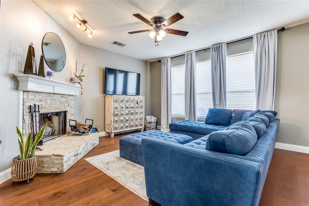 3414 Sunlight Drive Rowlett, TX 75088 - Photo 1 of 1 a living room with furniture and a fireplace