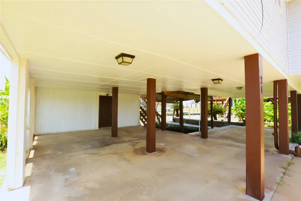 a view of a balcony with city view