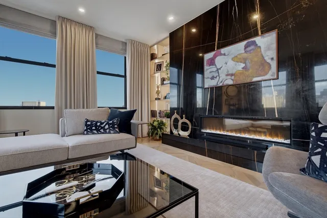 a living room with furniture