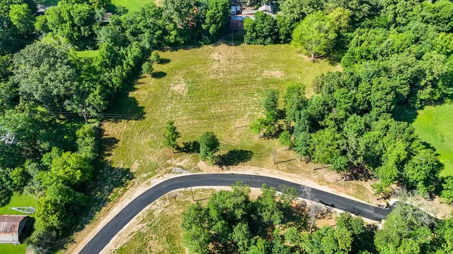 a view of a garden with a fountain