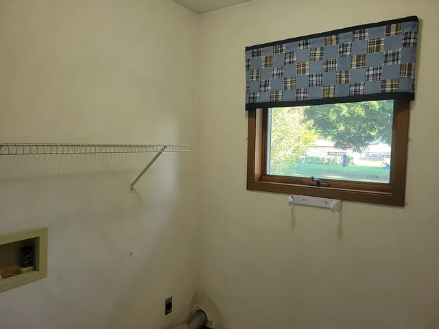 a view of a room with stairs