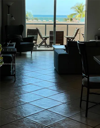 a view of a terrace with seating space