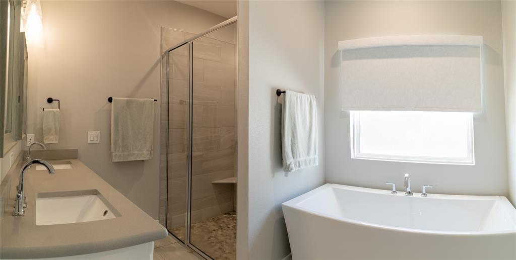 4721 Dry Creek Road Sherman, TX 75092 - Photo 9 of 25 a bathroom with a sink a mirror and a bathtub