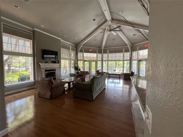 a view of a backyard with a garden