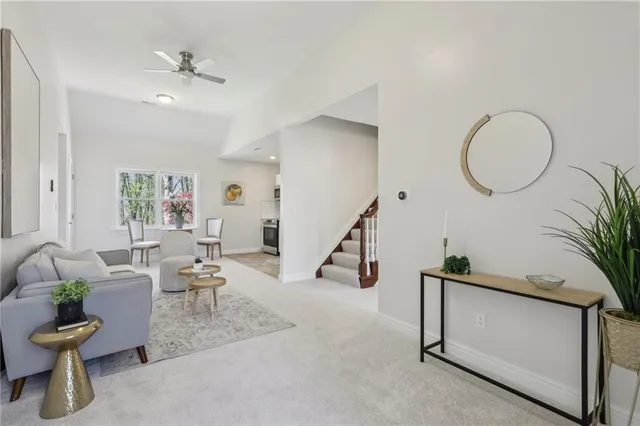 a living room with furniture