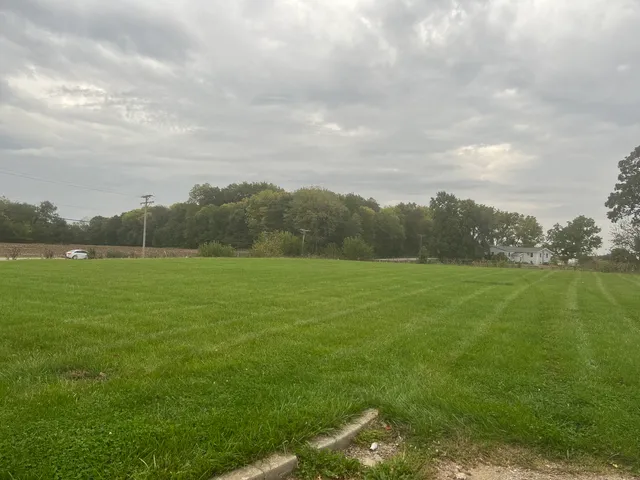 a view of a field with a big yard