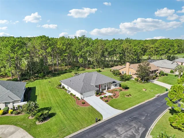 an aerial view of a house