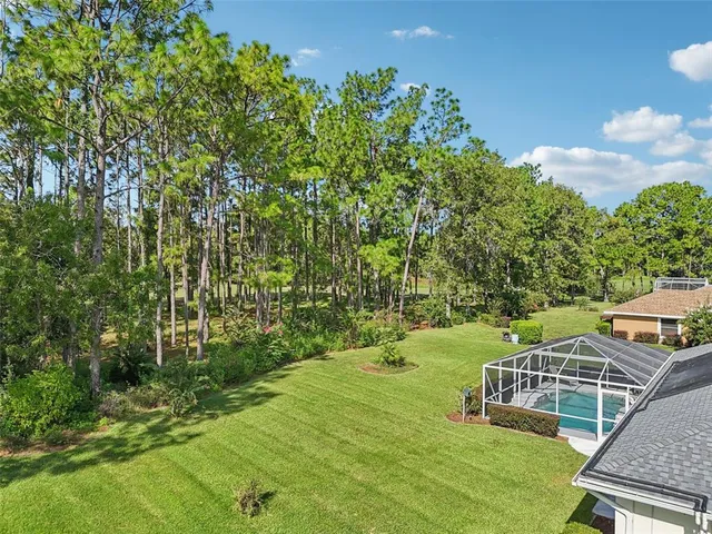 a view of a garden with an outdoor space