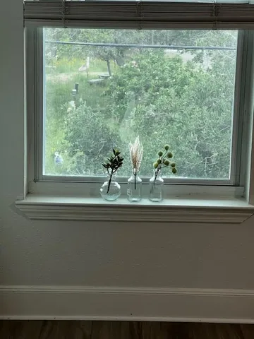 a view of a lake from a window