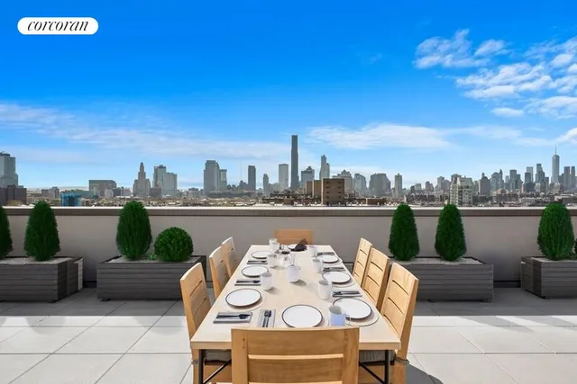 a view of a terrace with furniture