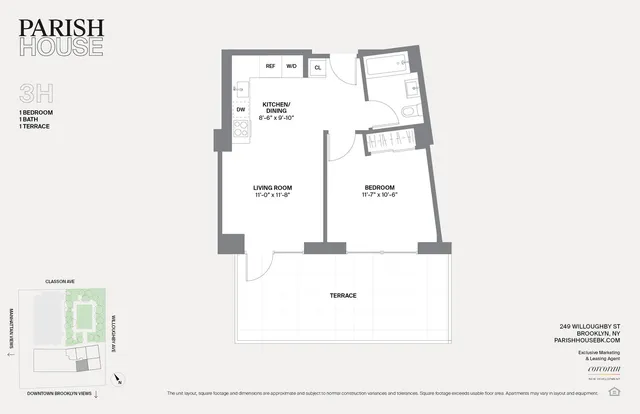 $3,587 | 249 Willoughby Avenue, Unit 3J | Clinton Hill