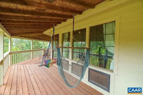 an aerial view of a house with a garden