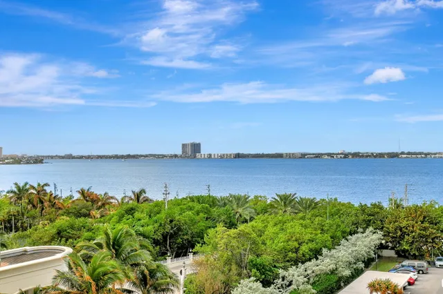 a view of a lake from a yard