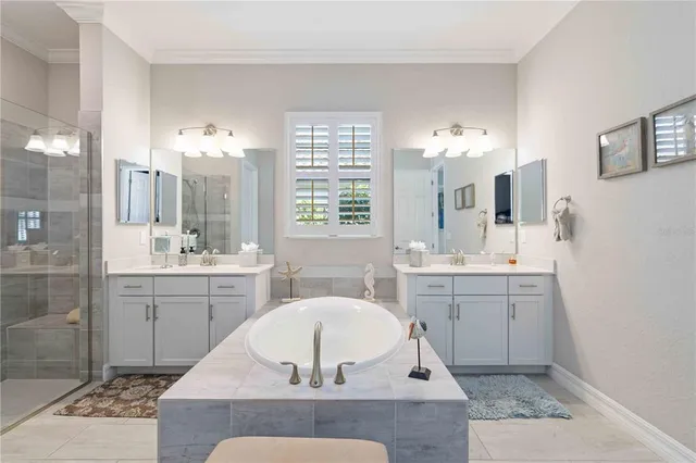 a view of a lake with a big yard