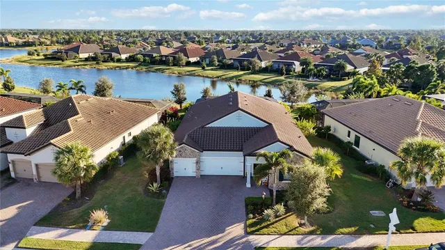 an aerial view of multiple house