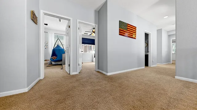 a room with toys and stairs