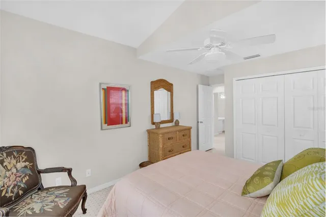 an aerial view of a house with a yard and garden view