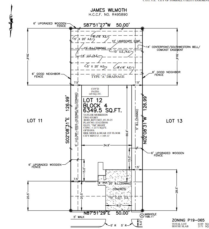 1206 Mattinson Rae Court Tomball, TX 77375 - Photo 3 of 39 1206 Mattinson Rae Court Preliminary Plot plan