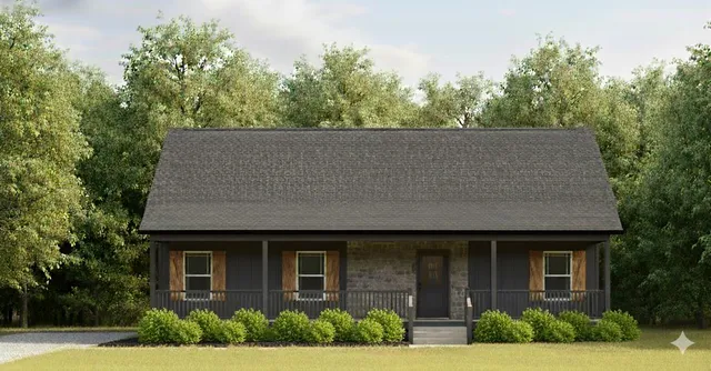 a house view with a garden space