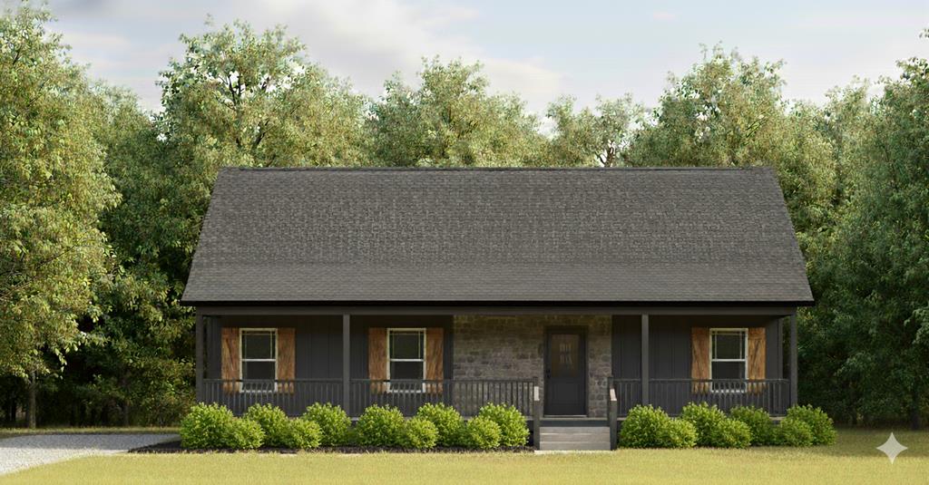 a house view with a garden space
