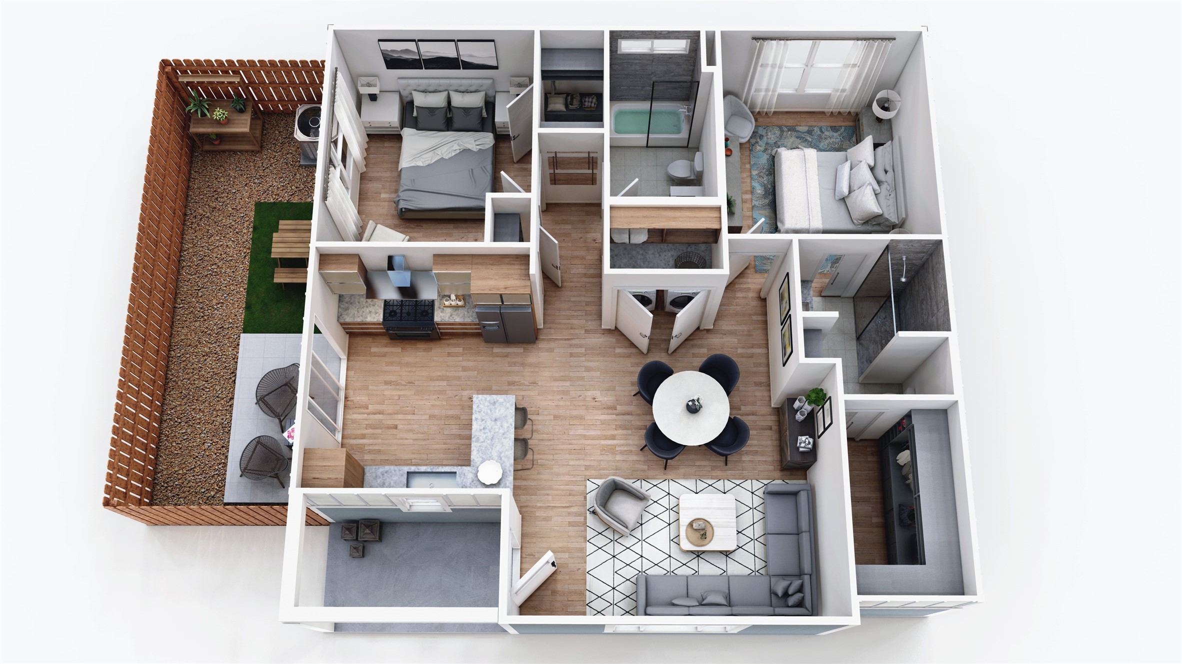 2410 Eaton Street Fort Worth, TX 76108 - Photo 33 of 33 view of living room with furniture and wooden floor