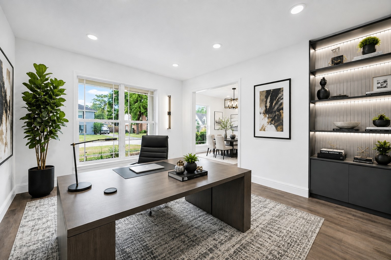 15402 Ripplestream Drive Houston, TX 77068 - Photo 7 of 50 An office of this quality deserves a copious amount of natural light by day and ample recessed ceiling lighting by night! digitally staged
