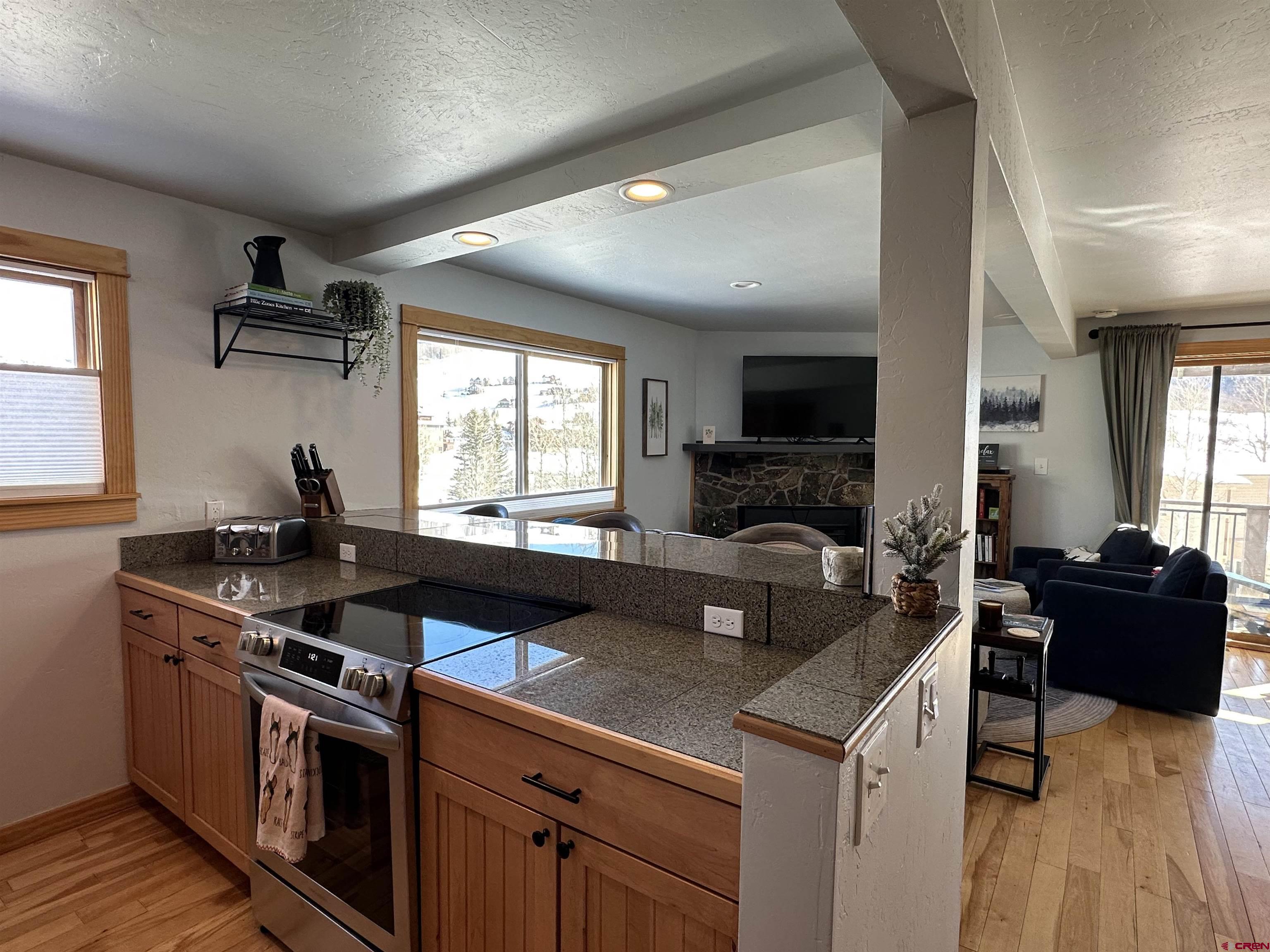 755 Gothic Road, Unit 2 Crested Butte, CO 81225 - Photo 8 of 36 a kitchen with a sink stove and wooden floor