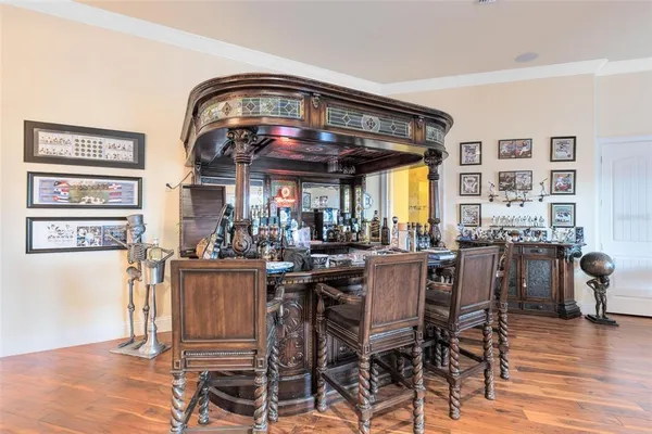 a view of a swimming pool with a patio