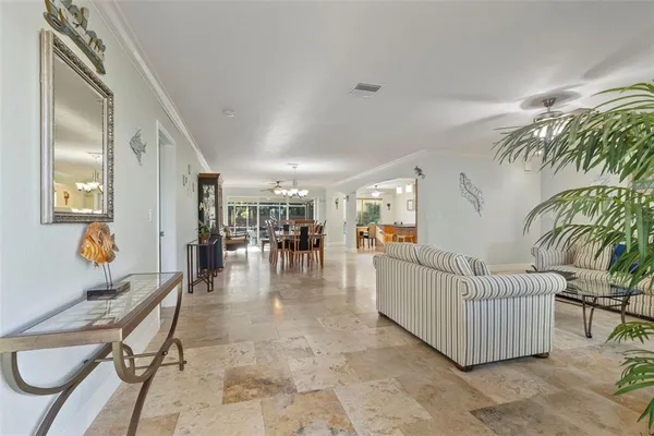 a view of a dining area with furniture