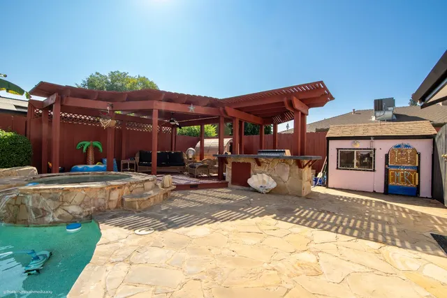 a view of a car park in front of a building
